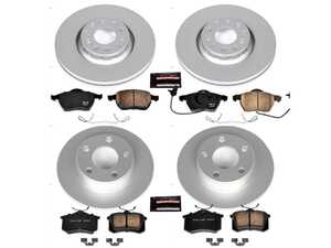 ES#3989159 - CRK639 - Power Stop Z23 Evolution Sport Coated Front & Rear Brake Kit (312mm/255mm) - A premium 4-wheel upgrade package featuring high-carbon smooth Geomet coated performance rotors and low-dust carbon-fiber ceramic pads. - Power Stop - Audi