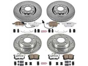 ES#3990138 - K639-26 - Power Stop Z26 Street Warrior Front & Rear Brake Kit (312mm/255mm) - A high-performance complete 4-wheel upgrade featuring drilled & slotted rotors and extreme-temperature carbon-fiber ceramic pads. - Power Stop - Audi