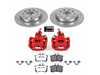 ES#4799899 - KC5671A-26 - Power Stop Z26 Street Warrior Rear Brake Kit with Calipers (255mm) - A direct-fit performance upgrade with drilled & slotted zinc-plated rotors, red powder-coated calipers, and extreme-performance carbon-fiber ceramic pads. - Power Stop - Audi Volkswagen