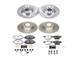 ES#4798302 - K8365-26 - Power Stop Z26 Street Warrior Front & Rear Brake Kit (288mm/272mm) - A direct-fit performance upgrade with drilled & slotted zinc-plated rotors and extreme-performance carbon-fiber ceramic pads. - Power Stop - Volkswagen