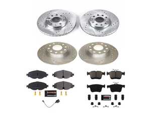 ES#4798301 - K8365 - Power Stop Z23 Evolution Sport Front & Rear Brake Kit (288mm/272mm) - A direct-fit performance upgrade with drilled & slotted zinc-plated rotors and low-dust carbon-fiber ceramic pads. - Power Stop - Volkswagen