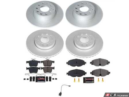 ES#4794738 - CPK8365-23 - Power Stop Z23 Evolution Sport Front & Rear Brake Kit (288mm/272mm) - A direct-fit upgrade with GEOMET coated plain rotors and low-dust carbon-fiber ceramic pads. - Power Stop - Volkswagen