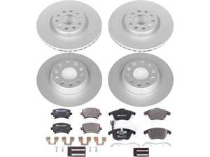 ES#3145412 - ESK2757 - Power Stop Euro-Stop Premium Front & Rear Brake Kit (312mm/286mm) - An authentic OE-specification complete 4-wheel braking solution featuring European-sourced pads, high-carbon smooth Geomet coated rotors, strict ECE-R90 certification, and premium wear sensors. - Power Stop - Volkswagen