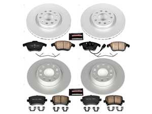 ES#3988826 - CRK2757 - Power Stop Z23 Evolution Sport Coated Front Brake Kit (280mm) - A premium front axle upgrade package featuring high-carbon smooth Geomet coated performance rotors and low-dust carbon-fiber ceramic pads. - Power Stop - Volkswagen