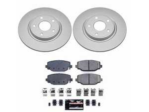 ES#3989060 - CPK5961-23 - Power Stop Z23 Evolution Sport Coated Rear Brake Kit (328mm) - A premium rear axle upgrade package featuring high-carbon smooth Geomet coated performance rotors and low-dust carbon-fiber ceramic pads. - Power Stop - Volkswagen