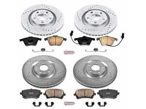 ES#3156848 - K4010 - Power Stop Z23 Evolution Sport Front & Rear Brake Kit (345mm/300mm) - A performance complete 4-wheel upgrade featuring precision cross-drilled & slotted rotors, low-dust carbon-fiber ceramic pads, and integrated electronic wear sensors. - Power Stop - Audi