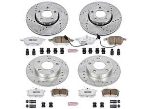 ES#3989861 - K2741-26 - Power Stop Z26 Street Warrior Front & Rear Brake Kit (288mm/245mm) - A high-performance complete 4-wheel upgrade featuring precision cross-drilled & slotted rotors, extreme-temperature carbon-fiber ceramic pads, and integrated electronic wear sensors. - Power Stop - Audi