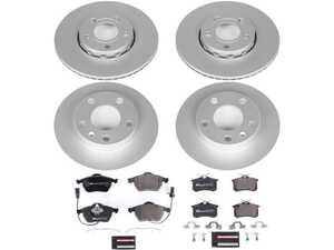 ES#3146779 - ESK2741 - Power Stop Euro-Stop Premium Front & Rear Brake Kit (288mm/245mm) - An authentic OE-specification complete 4-wheel braking solution featuring European-sourced pads, high-carbon smooth Geomet coated rotors, strict ECE-R90 certification, and integrated electronic wear sensors. - Power Stop - Audi