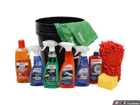 ES#2765823 - 24801 - Summer Bucket Kit - Black bucket with 8 Sonax products and wash mitt! - SONAX - Audi BMW Volkswagen Mercedes Benz MINI Porsche