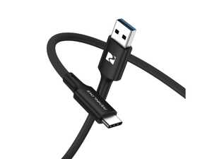 ES#5448033 - PM106ACS - Rennline Braided USB-C Cable - Heavy Duty USB-A to USB-C cable, featuring a low-profile straight connector built perfectly for tight spaces. - Rennline - Audi BMW Volkswagen Mercedes Benz MINI Porsche