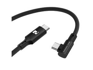 ES#5448034 - PM106CC90 - Rennline Braided USB-C Cable - Heavy Duty USB-C to USB-C cable, featuring a low-profile 90-degree connector built perfectly for tight spaces. - Rennline - Audi BMW Volkswagen Mercedes Benz MINI Porsche