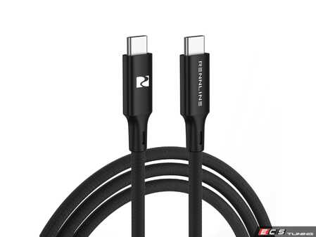 ES#5448035 - PM106CCS - Rennline Braided USB-C Cable - Heavy Duty USB-C to USB-C cable, featuring a low-profile straight connector built perfectly for tight spaces. - Rennline - Audi BMW Volkswagen Mercedes Benz MINI Porsche