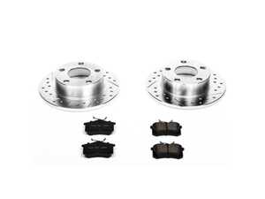 ES#3157868 - K849 - Power Stop Z23 Evolution Sport Rear Brake Kit (245mm) - A direct-fit upgrade with drilled & slotted zinc-plated rotors and low-dust carbon-fiber ceramic pads. - Power Stop - Audi