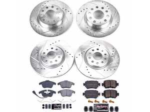 ES#3990351 - K7501 - Power Stop Z23 Evolution Sport Front & Rear Brake Kit (312mm/272mm) - A performance complete 4-wheel upgrade featuring precision cross-drilled & slotted rotors, low-dust carbon-fiber ceramic pads, and integrated electronic wear sensors. - Power Stop - Volkswagen