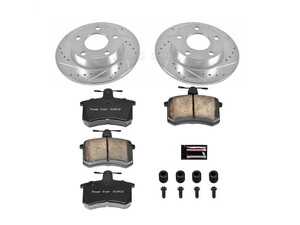 ES#3157391 - K584 - Power Stop Z23 Evolution Sport Rear Brake Kit (244mm) - A performance rear axle upgrade package featuring precision cross-drilled & slotted rotors and low-dust carbon-fiber ceramic pads. - Power Stop - Audi
