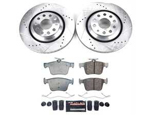 ES#5470863 - K9214 - Power Stop Z23 Evolution Sport Rear Brake Kit (310mm) - A performance rear axle upgrade package featuring precision cross-drilled & slotted rotors and low-dust carbon-fiber ceramic pads. - Power Stop - Volkswagen