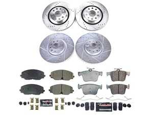 ES#5470866 - K9232 - Power Stop Z23 Evolution Sport Front & Rear Brake Kit (335mm/310mm) - A performance complete 4-wheel upgrade featuring precision cross-drilled & slotted rotors, low-dust carbon-fiber ceramic pads, and integrated electronic wear sensors. - Power Stop - Volkswagen