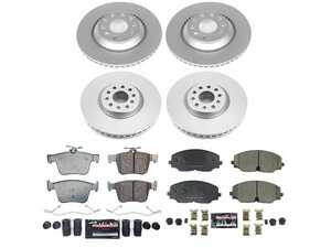 ES#5470868 - CRK9232 - Power Stop Z23 Evolution Sport Coated Front & Rear Brake Kit (335mm/310mm) - A premium 4-wheel upgrade package featuring high-carbon smooth Geomet coated performance rotors, low-dust carbon-fiber ceramic pads, and integrated electronic wear sensors. - Power Stop - Volkswagen