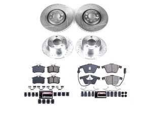ES#5470888 - K9175 - Power Stop Z23 Evolution Sport Front & Rear Brake Kit (320mm/245mm) - A performance complete 4-wheel upgrade featuring precision cross-drilled & slotted rotors, low-dust carbon-fiber ceramic pads, and integrated electronic wear sensors. - Power Stop - Audi