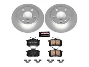 ES#3988876 - CRK3129 - Power Stop Z23 Evolution Sport Coated Rear Brake Kit (245mm) - A premium rear axle upgrade package featuring high-carbon smooth Geomet coated performance rotors and low-dust carbon-fiber ceramic pads. - Power Stop - Audi