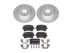 ES#4795514 - ESK7811 - Power Stop Euro-Stop Premium Rear Brake Kit (282mm) - A premium OE-equivalent rear axle upgrade featuring ECE-R90 certified brake pads, genuine Geomet coated high-carbon smooth rotors, and electronic wear sensors. - Power Stop - Volkswagen