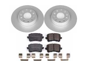ES#3989298 - CRK7811 - Power Stop Z23 Evolution Sport Coated Rear Brake Kit (286mm) - A premium rear axle upgrade package featuring high-carbon smooth Geomet coated performance rotors and low-dust carbon-fiber ceramic pads. - Power Stop - Volkswagen