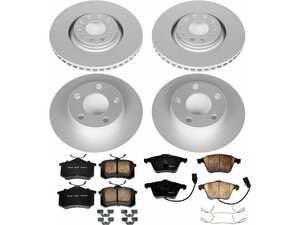 ES#3989352 - CRK893 - Power Stop Z23 Evolution Sport Coated Front & Rear Brake Kit (320mm/255mm) - A premium 4-wheel upgrade package featuring high-carbon smooth Geomet coated performance rotors, low-dust carbon-fiber ceramic pads, and integrated electronic wear sensors. - Power Stop - Audi