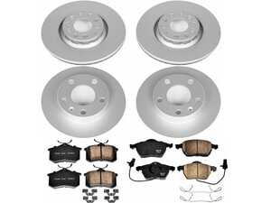 ES#3989309 - CRK7919 - Power Stop Z23 Evolution Sport Coated Front & Rear Brake Kit (312mm/245mm) - A premium 4-wheel upgrade package featuring high-carbon smooth Geomet coated performance rotors, low-dust carbon-fiber ceramic pads, and integrated front electronic wear sensors. - Power Stop - Audi
