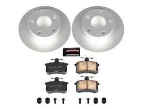 ES#3988967 - CRK514 - Power Stop Z23 Evolution Sport Coated Rear Brake Kit (245mm) - A premium rear axle upgrade package featuring high-carbon smooth Geomet coated performance rotors and low-dust carbon-fiber ceramic pads. - Power Stop - Audi