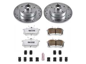 ES#3989939 - K512-26 - Power Stop Z26 Extreme Street Warrior Rear Brake Kit (226mm) - A direct-fit upgrade with drilled & slotted zinc-plated rotors and extreme-performance carbon-fiber ceramic pads. - Power Stop - Volkswagen