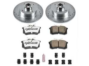 ES#3989887 - K370-26 - Power Stop Z26 Extreme Street Warrior Rear Brake Kit (226mm) - A direct-fit upgrade with drilled & slotted zinc-plated rotors and extreme-performance carbon-fiber ceramic pads. - Power Stop - Volkswagen