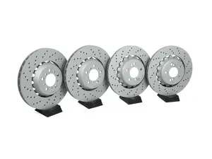 Front & Rear Brake Rotor Set - Cross Drilled - 380x30mm Front & 370x24mm Rear