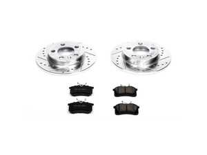 ES#3156795 - K3093 - Power Stop Z23 Evolution Sport Rear Brake Kit (239mm) - A direct-fit upgrade with drilled & slotted zinc-plated rotors and low-dust carbon-fiber ceramic pads. - Power Stop - Audi