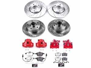 ES#4799297 - KC2825-26 - Z26 Street Warrior Front & Rear Brake Kit With Calipers (288mm/245mm) - Maximize your B5 A4 Quattro's stopping power and aggressive street stance with a complete 4-wheel high-performance overhaul. - Power Stop - Audi