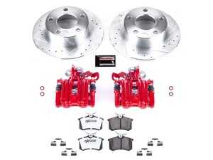ES#4799726 - KC515-26 - Z26 Street Warrior Rear Brake Kit With Calipers (245x10mm) - Upgrade rear braking performance and eliminate binding handbrakes with an aggressive, extreme-duty system overhaul - Power Stop - Audi