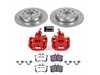 ES#4799899 - KC5671A-26 - Power Stop Z26 Street Warrior Rear Brake Kit with Calipers (255mm) - A direct-fit performance upgrade with drilled & slotted zinc-plated rotors, red powder-coated calipers, and extreme-performance carbon-fiber ceramic pads. - Power Stop - Audi Volkswagen