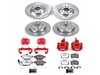 ES#4799919 - KC5749A-26 - Power Stop Z26 Street Warrior Front & Rear Brake Kit with Calipers (288mm/255mm) - A direct-fit performance upgrade with drilled & slotted zinc-plated rotors, red powder-coated calipers, and extreme-performance carbon-fiber ceramic pads. - Power Stop - Volkswagen