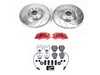 ES#4800596 - KC948-26 - Power Stop Z26 Street Warrior Front Brake Kit with Calipers (321mm) - A direct-fit performance upgrade with drilled & slotted zinc-plated rotors, red powder-coated calipers, and extreme-performance carbon-fiber ceramic pads. - Power Stop - Audi
