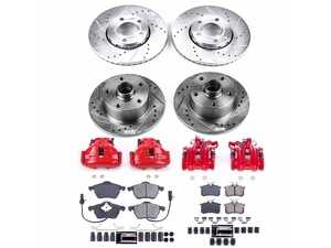 ES#4799296 - KC2825 - Z23 Evolution Sport Front & Rear Brake Kit With Calipers (288mm/245mm) - Upgrade your B5 A4 Quattro's braking performance and street appeal with a complete 4-wheel performance overhaul - Power Stop - Audi