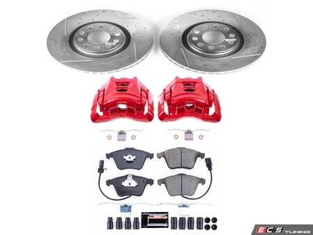 ES#4799358 - KC2990 - Z23 Evolution Sport Front Brake Kit With Calipers (320mm) - Upgrade your B7 A4's front stopping power and open-wheel style with a complete performance brake overhaul - Power Stop - Audi