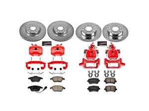 ES#4799784 - KC5363 - Z23 Evolution Sport Front & Rear Brake Kit With Calipers (312mm/260mm) - Transform your stopping power and street presence with a complete 4-wheel performance brake upgrade - Power Stop - Volkswagen