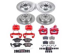 ES#4799916 - KC5749 - Z23 Evolution Sport Front & Rear Brake Kit With Calipers (288mm/255mm) - Transform your stopping power and street style with a complete 4-wheel performance brake overhaul - Power Stop - Audi Volkswagen