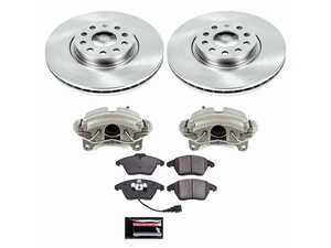 ES#4801064 - KC0E2259A - Front Brake Service Kit With Calipers (312x25mm) - Everything you need for a complete front brake overhaul in one convenient package - Power Stop - Audi Volkswagen