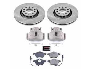 ES#4802015 - KC0E636 - Autospecialty Front Brake Kit With Calipers (312x25mm) - A complete, factory-quality front brake overhaul designed for select Audi A4 and A6 models - Power Stop - Audi