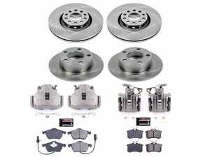 ES#4802018 - KC0E637 - Autospecialty Front & Rear Brake Kit With Calipers (312mm/245mm) - A complete, factory-quality 4-wheel brake overhaul designed specifically for C5 chassis Audi A6 models - Power Stop - Audi