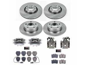 ES#4802386 - KC0E889 - Autospecialty OE Replacement Front & Rear Brake Kit with Calipers (320mm/255mm) - Replace your daily driver's brakes with this complete 4-wheel kit. - Power Stop - Audi