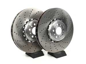 ES#5411628 - F90M5FARPKT - Front Brake Rotors - Pair (395x36) - Featuring SHW Performance cross-drilled rotors - SHW Performance - BMW