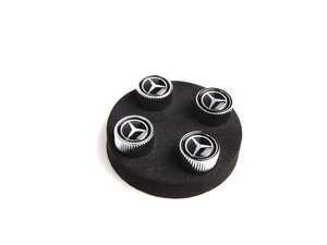 ES#1827114 - Q6408126 - Mercedes Star Valve Stem Caps - Set Of Four Caps - Black Color - Genuine Mercedes Benz - Mercedes Benz