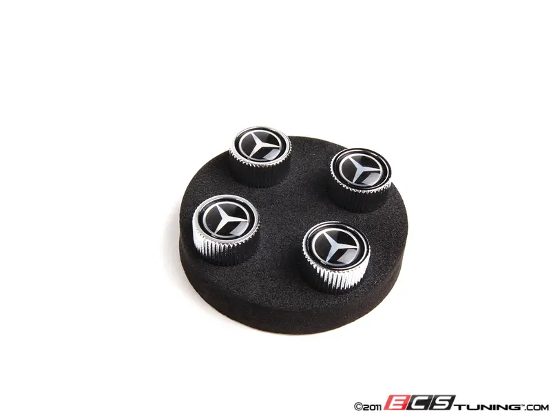 Genuine Mercedes-Benz Valve Stem Caps - Chrome Plated Set Of 4 With MB Star & Laurel Logo 2 thumbnail image