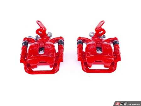 ES#4805261 - S7272 - Rear Performance Brake Caliper - Pair  - Direct-bolt-on rear brake calipers featuring an electrostatic high-temperature red powder-coated finish for superior rust and corrosion resistance. - Power Stop - Volkswagen